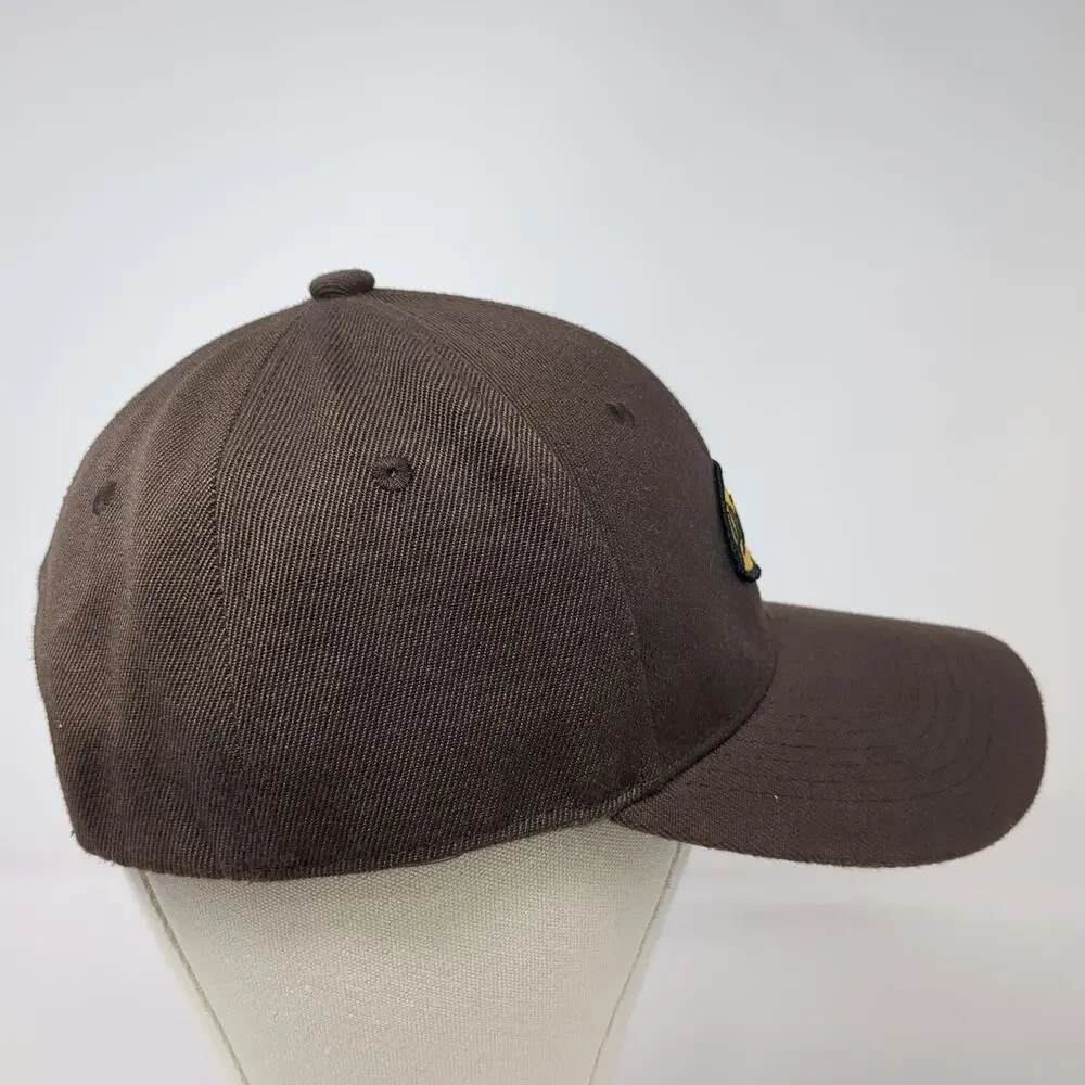 Primitive Snapback Hat Brown One Size Yellow Oval Embroidered Patch Structured